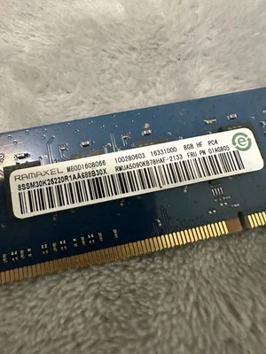 Ramaxel 8GB 1Rx8 PC4-2133R-UA0-11 NON-ECC Unbuffered Memory RMUA5090KB78HAF-2133 - Image 1 of 2