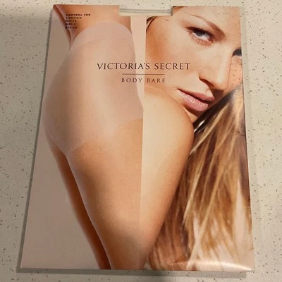 vintage Victoria's Secret Body Bare 7 Denier Control Top Sheer Pantyhose white  - Image 1 of 2