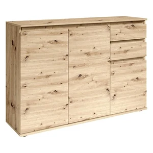 Kommode Wohnzimmerschrank 3 Türen 2 Schubladen Artisan Eiche Dekor 119 x 84 cm - Bild 1 von 5