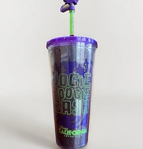Disney DCA Oogie Boogie Bash 2024 Lila Glitzer Becher Cold Cup Fledermaus Stopper - Bild 1 von 5