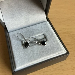 925 Silber schwarze Spinell Ohrhänger / TGGC - Bild 1 von 5