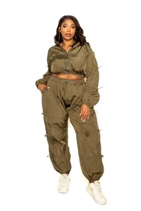 Active Zip Up Set With Cord Lock Detail - Picture 1 of 4
