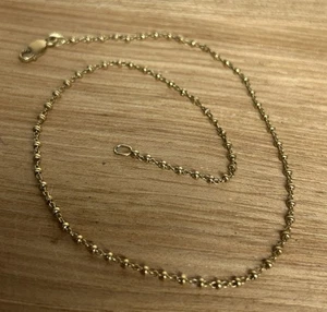"Brazalete/tobillera pequeña bola de oro 14K de 11,25"" delicada" - Imagen 1 de 7