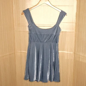 Urban Outfitters Blue Velvet Sleeveless Mini Dress Small - Picture 1 of 7