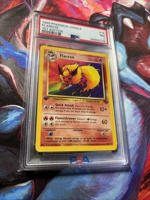 Pokemon Flareon Jungle 1st Edition NON Holo Rare #19 PSA 7 - Image 1 of 4