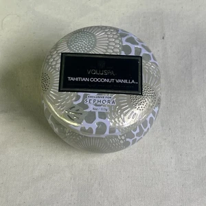 Voluspa for Sephora Tahitian Coconut Vanilla 4oz. Coconut Wax Tin Candle ~New~ - Picture 1 of 3