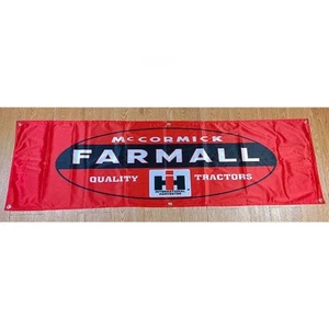 International Harvester Farmall Banner flag Sign Tin Na Metal Embossed - Picture 1 of 6