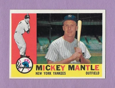 1960 Topps #350 Mickey Mantle HOF New York Yankees EX/EX+ $1,500 - Image 1 of 3