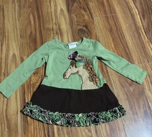 Bonnie Jean Kleinkind 2T Kleid Pferd Band Schleife Cordrock - Bild 1 von 3