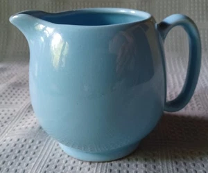 Vintage Pastel Blue Ceramic Creamer Small Pitcher Mid-century Modrn 16oz 3 3/4"H - Picture 1 of 11