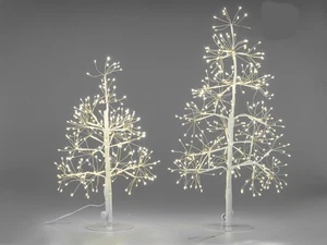 Juego de 2 árboles decorativos LED con efecto chispa H. 45 + 60 cm blanco Formano W25 - Imagen 1 de 4