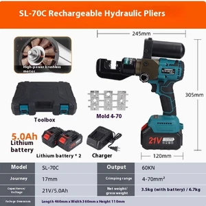 Crimping Pliers Electric Rechargeable Hydraulic Crimping Pliers / Crimping Tools - Picture 1 of 32