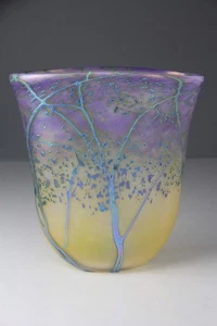 2008 Peet Robinson Iridescent Blown Glass Art Vase Signed - Picture 1 of 23