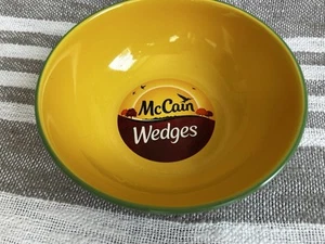 McCain Wedges Aztec Design Ceramic Bowl Serving Dish From 2012 Green & Yellow - Picture 1 of 6