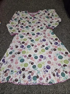 Sara's Prints Girls Long Sleeve Nightgown White Ribbon Cake Pops Size 10 - Picture 1 of 3