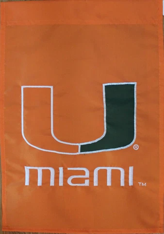 University of Miami Hurricanes Athletics Applique Flag NCAA Licensed College Cover