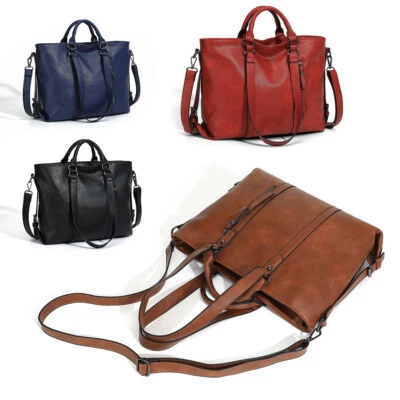 Women PU Leather Handbag Shoulder Messenger Satchel Tote Crossbody Purse Bags - Image 1 of 4