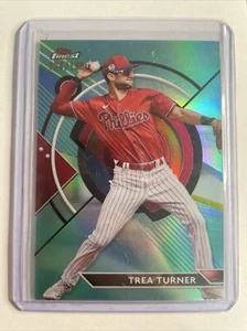 TREA TURNER 2023 TOPPS FINEST AQUA REFRACTORS /199 PHILADELPHIA PHILLIES #72 - Picture 1 of 2