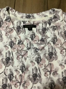 Donna Karan Sleepwear Women's Size L Sleep Gown Short Sleeve Long Length Floral - Picture 1 of 7