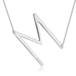 Collana Iniziale Personalizzata - Lettera Inclinata Personalizzata Argento 925 - ONecklace ® - Foto 1 di 6