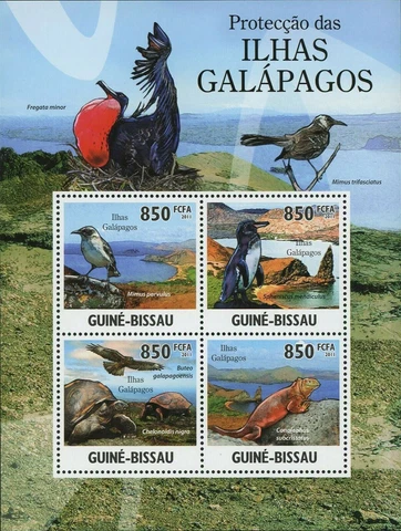 Galapagos Islands Stamp Bird Minus Parvulus Chelonoidis Nigra S/S MNH #5283-5286 Cover