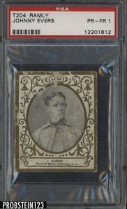 T204 Ramly Johnny Evers Chicago HOF PSA 1 Pr-Fr