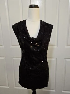 Witchery - BNWT - Ladies Black Sequin Tank Top - Size XS. - Picture 1 of 7