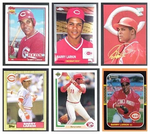 BARRY LARKIN LOT OF 6 BASEBALL CARDS MLB CINCINNATI REDS - Picture 1 of 14