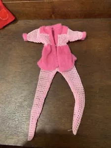 Vintage Barbie Clone Pink Knitted Pajama Top With Full Bottoms - Picture 1 of 2