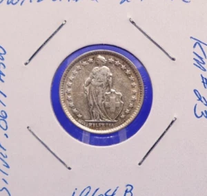 1964 B circulated silver Switzerland 1/2 franc. - Picture 1 of 2