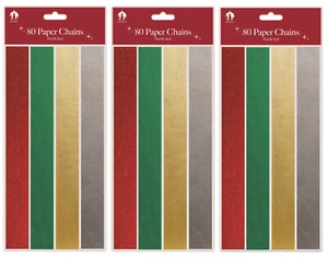 Cadenas de Papel Navidad 240 Lámina Colores Metálicos Haz Tus Propias Decoraciones Niños - Imagen 1 de 3