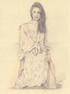 JOHN D MOULTON “Elise” Signed Print : Pencil Drawing : Portrait Artwork Print - Picture 1 of 2