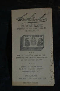 Ca 1915 Smith Brothers Restaurant MENÜ *HUSTENTROPFEN* - Bild 1 von 6
