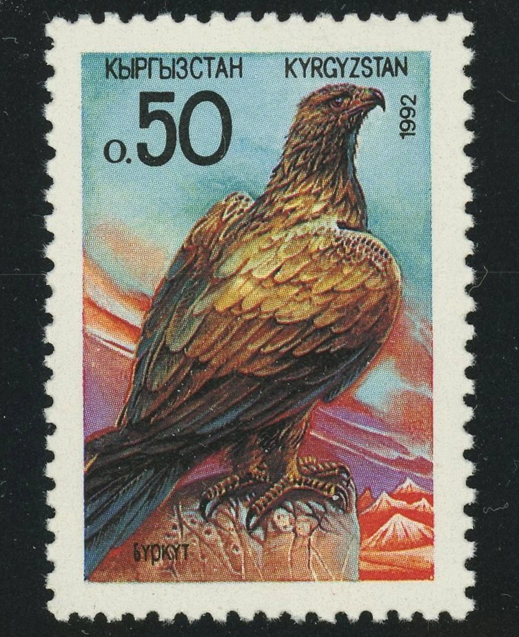 Kyrgyzstan #2 Hawk 50k Postage Stamp Birds Topical 1992 Mint NH - Image 1 of 1