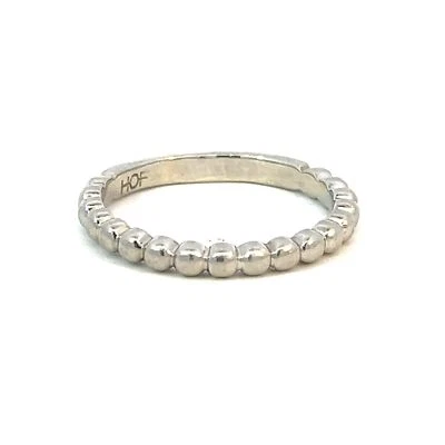 Hearts On Fire Platinum PT950 Beaded Band Size 5.25 - J1076 - Image 1 of 4