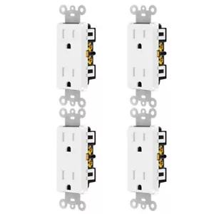 Receptáculo decorador pared 15A 125V 3 hilos autoconexión a tierra TR grado residencial ×4 - Imagen 1 de 10