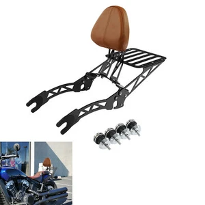Passenger Sissy Bar Luggage Rack & Mount Spools Kit Fit For Indian Scout 15-24 - Picture 1 of 14