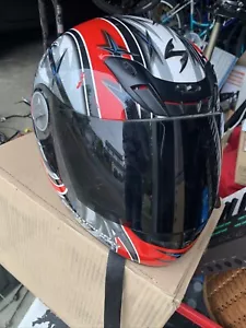 Scorpion Snell M2005 EXO 400 Full Face Motorcycle Helmet - Medium Red - Picture 1 of 7