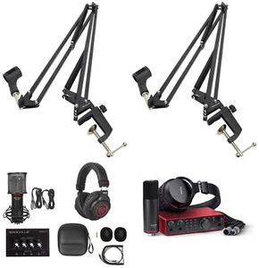 2-Person Podcast Recording Kit w/Scarlett 2i2 Studio 4th Gen Interface+Boom Arms - Picture 1 of 12