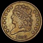 1833 CLASSIC HEAD HALF CENT COIN CLOSELY UNCIRCULATED 1833 CLASSIC HEAD HALF CENT COIN CLOSELY UNCIRCULATED