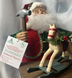 Vintage Christmas  Santa at Workbench animated, musical lighted 20" tall Nib - Picture 1 of 14