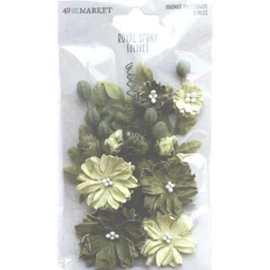 49 and Market Paper Flowers - Royal Spray - Olive, RS-34017 - Imagen 1 de 1