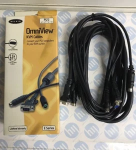BELKIN F1D9000-06 OMNIVIEW Keyboard-Video-Mouse KVM PS/2 CABLES – 6ft (1.8m) - Picture 1 of 6