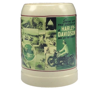 Harley Davidson Motorcycle Coffee Mug Cup swing saddle country vintage Wisconsin - Picture 1 of 5