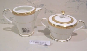 NEW Noritake CHATELAINE GOLD Sugar Bowl, Lid & Creamer SET - NEW IN BOX - Picture 1 of 1