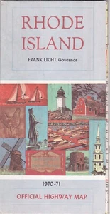 1970-71 Official State Issue Road Map of Rhode Island - Picture 1 of 1