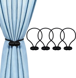 4Pcs✅ Black Magnetic Curtain Tiebacks Curtain Tie Backs for Curtains, Decorative - Picture 1 of 7