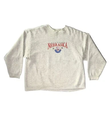 1998 XL Небраска оранжевый чаша серый состаренный толстовка краска знаки читать описание - Изображение 1 из 4