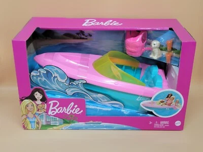 Barco Barbie Mattel 2019 con lindo cachorro y accesorios #GRG29 en caja original Foto 1 de 4