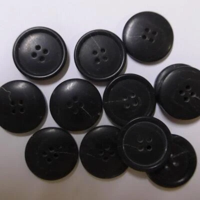 GARDINEN RÖTTGER Knopf rund schwarz meliert 20mm 12 Stück